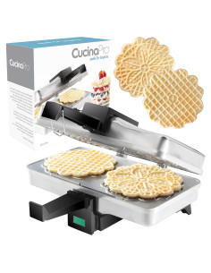 Hacedor de Pizzelle CucinaPro 2 galletas 12,7 cm recetas incluidas