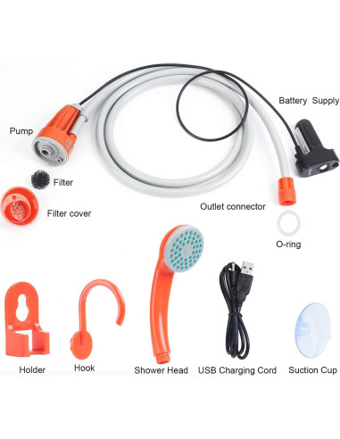 Ducha Portátil URPRO GFS1701 Batería Recargable USB