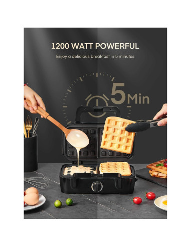 Hacedor de Sándwiches FOHERE 3 en 1 1200W Placas Removibles