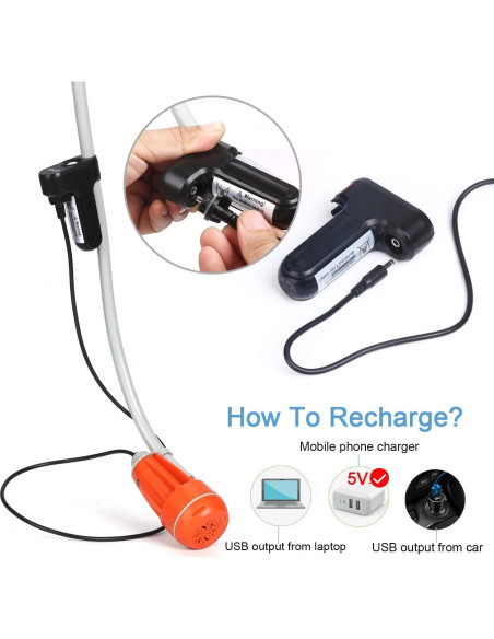 Ducha Portátil URPRO GFS1701 Batería Recargable USB