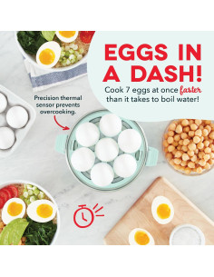 Cocinador de Huevos DASH DEC007AQ 7 Huevos Automático Aqua 2