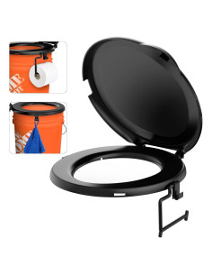 Asiento Inodoro Portátil PAHTTO 5 Galones Negro Compacto