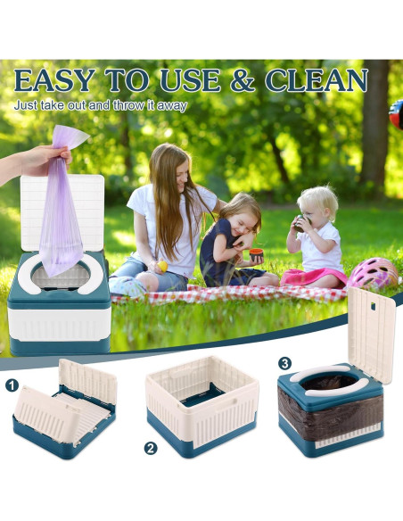 Inodoro portátil Fabulas para niños, plegable y seguro
