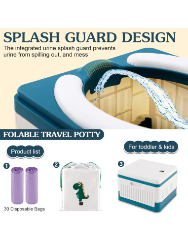 Inodoro portátil Fabulas para niños, plegable y seguro