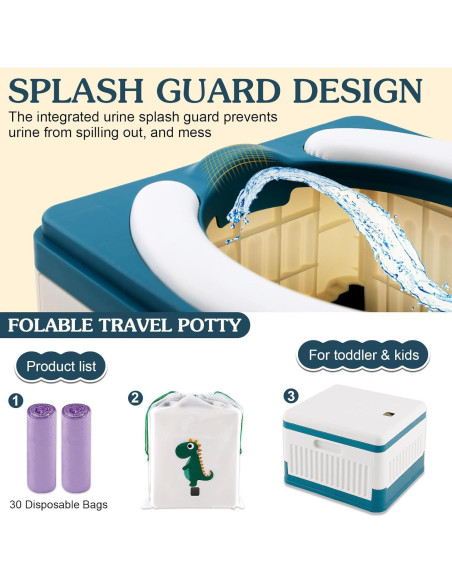 Inodoro portátil Fabulas para niños, plegable y seguro