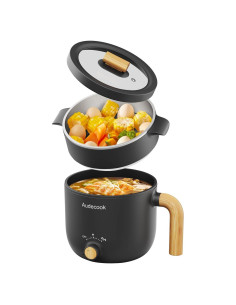 Olla Eléctrica Audecook 1.5L con Vaporera Antiadherente