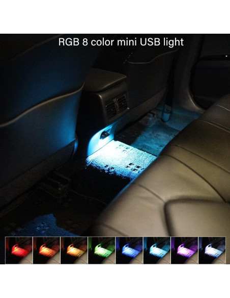 Luz LED Ambiental Lcyam USB C 8 Colores para Auto