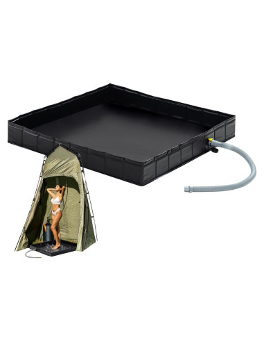 Base de Ducha Portátil Wintogop 104 cm Plegable con Drenaje