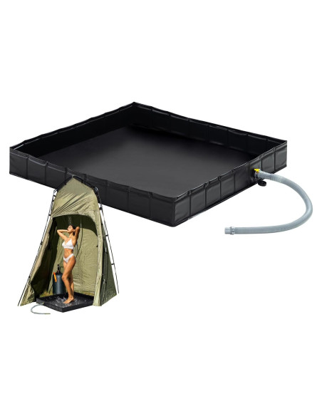 Base de Ducha Portátil Wintogop 104 cm Plegable con Drenaje
