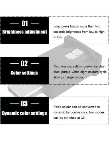 Luz Ambiental LED USB Tipo C Povtii, 8 Colores, Brillo Ajustable