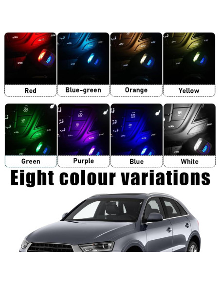 Luz Ambiental LED USB Tipo C Povtii, 8 Colores, Brillo Ajustable