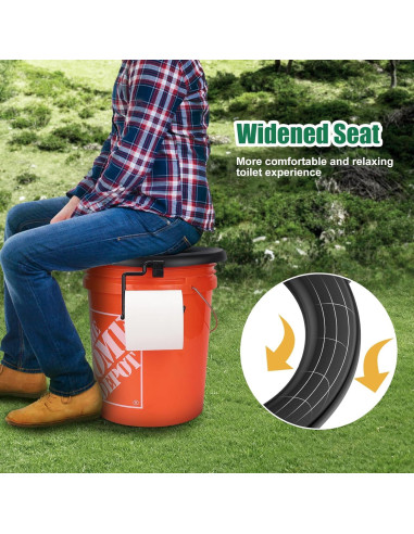 Asiento de Inodoro Portátil PAHTTO para Cubo de 19L