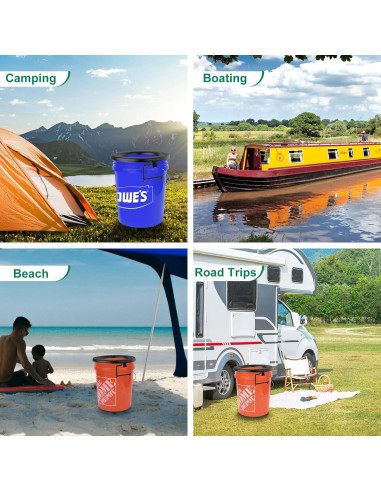 Asiento de Inodoro Portátil PAHTTO para Cubo de 19L