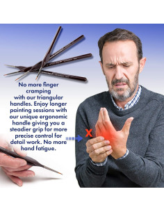 Juego de Pinceles D'Artisan 4pc Punta Fina para Miniaturas 2