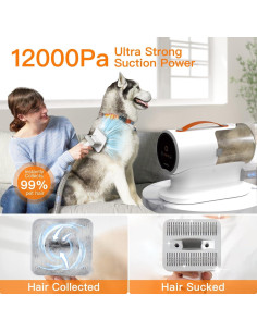 Aspiradora AIRROBO PG100 para Acicalamiento de Perros 12000Pa 2