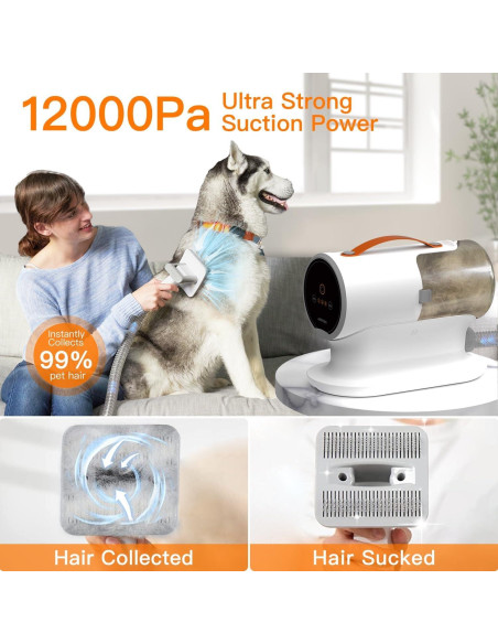 Aspiradora AIRROBO PG100 para Acicalamiento de Perros 12000Pa