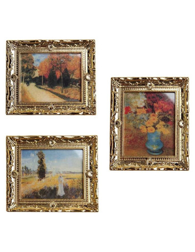 Marco Miniatura de Oro Acxico 3Pcs 7.8x6.5cm Decoración