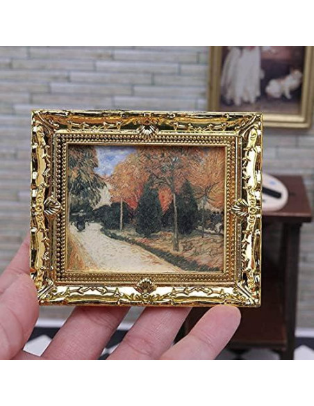 Marco Miniatura de Oro Acxico 3Pcs 7.8x6.5cm Decoración