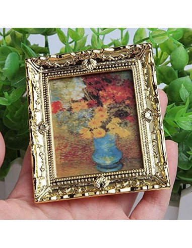 Marco Miniatura de Oro Acxico 3Pcs 7.8x6.5cm Decoración