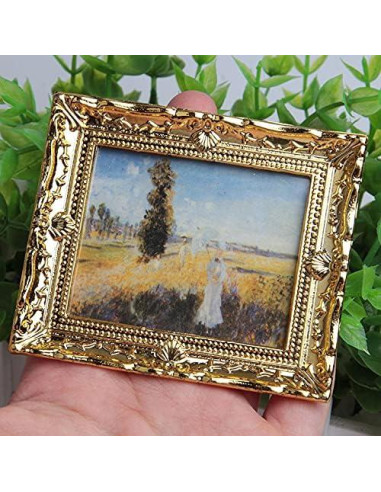 Marco Miniatura de Oro Acxico 3Pcs 7.8x6.5cm Decoración