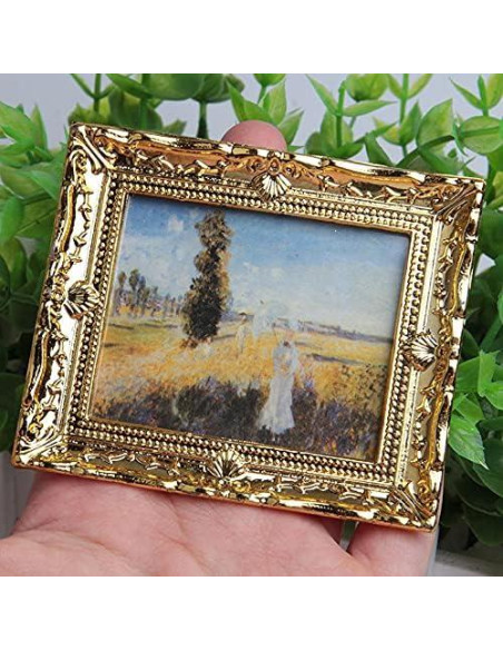 Marco Miniatura de Oro Acxico 3Pcs 7.8x6.5cm Decoración