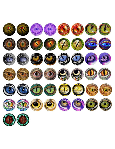 Ojos de Dragón de Vidrio 25mm 50Pcs para Manualidades DIY