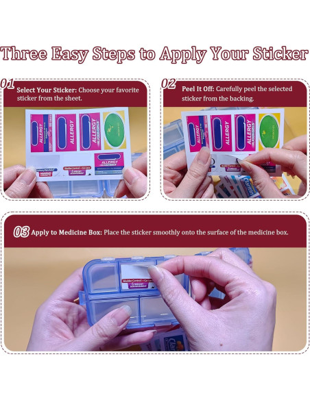 Organizador de Pastillas iouwei Rosa 7 Días con Etiquetas