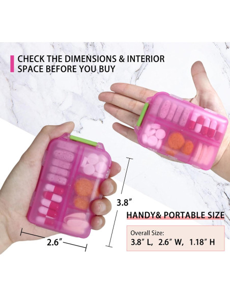 Organizador de Pastillas iouwei Rosa 7 Días con Etiquetas