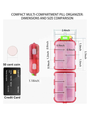 Organizador de Pastillas iouwei Rosa 7 Días con Etiquetas