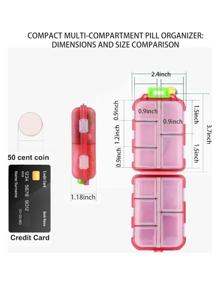 Organizador de Pastillas iouwei Rosa 7 Días con Etiquetas