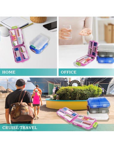 Organizador de Pastillas iouwei Rosa 7 Días con Etiquetas