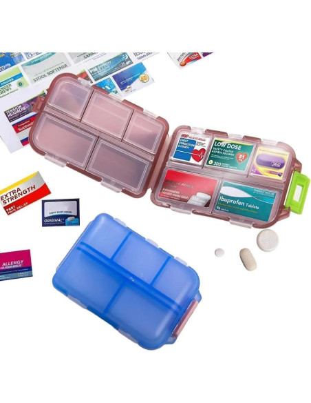 Organizador de Pastillas iouwei Rosa 7 Días con Etiquetas