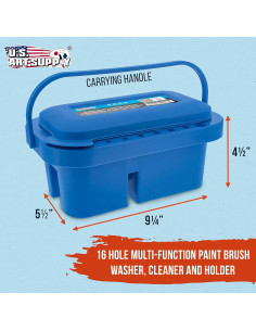 Limpiador de Pinceles U.S. Art Supply 16 Agujeros y 3 Cuencos 2