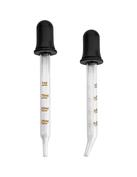 Gotero de vidrio MEDca - Paquete de 2 - 1 mL