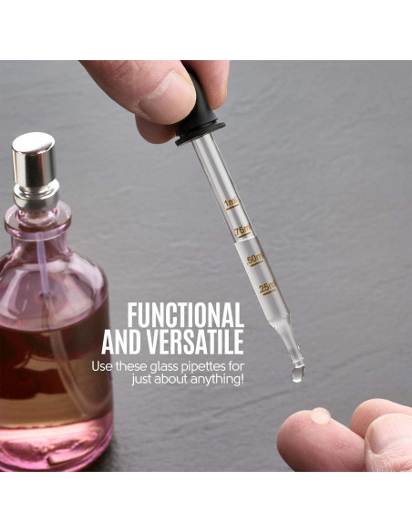 Gotero de vidrio MEDca - Paquete de 2 - 1 mL