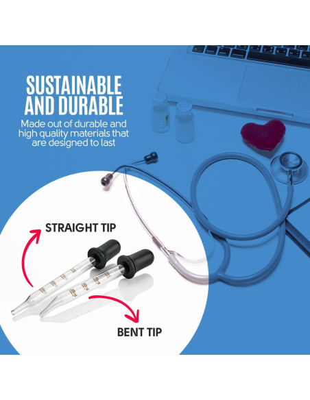 Gotero de vidrio MEDca - Paquete de 2 - 1 mL