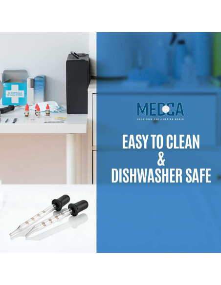 Gotero de vidrio MEDca - Paquete de 2 - 1 mL