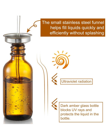 Botellas de vidrio ámbar 60ml con gotero - Paquete de 4