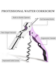 Sacacorchos de Vino HYZ Juego de 4 Colores Acero Inoxidable 2