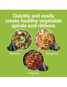 Espiralizador Eléctrico Hamilton Beach 3-en-1 6 Tazas Negro 2