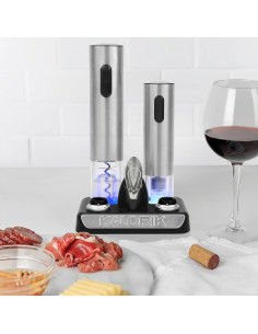 Juego de Vino Kalorik con Abrebotellas y Conservador Gris 2