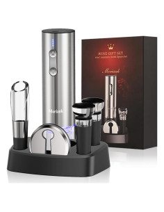 Juego de abridor de vino eléctrico Moriank 6 en 1 con aireador