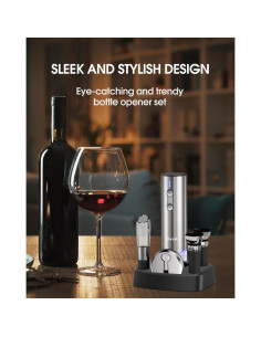 Juego de abridor de vino eléctrico Moriank 6 en 1 con aireador 2