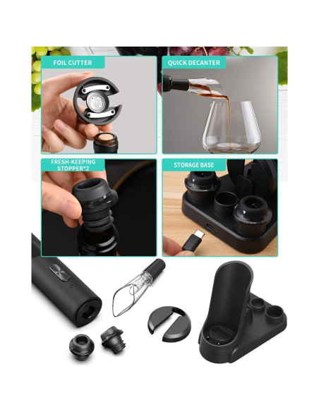 CIRCLE JOY Abrebotellas Eléctrico 7-en-1 con Cargador