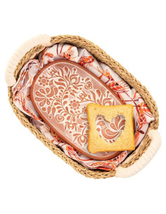 Cesta Calentadora de Pan Vivi's 33cm con Toalla Algodón