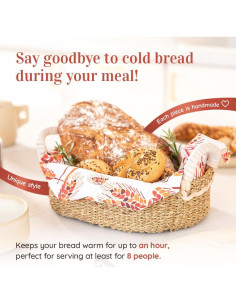 Cesta Calentadora de Pan Vivi's 33cm con Toalla Algodón 2
