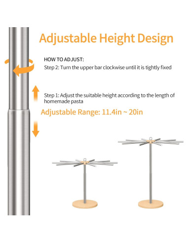 Soporte para Secar Pasta STWWO Ajustable Acero Inoxidable