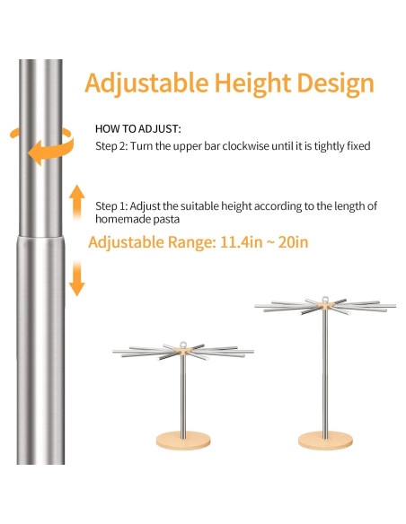 Soporte para Secar Pasta STWWO Ajustable Acero Inoxidable