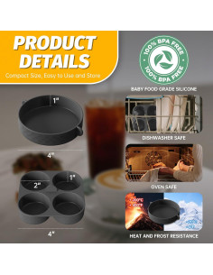 Moldes de Silicona FineMade para Huevos 4 Pulgadas 2 Piezas 2