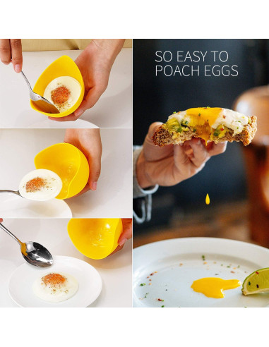 Cocinero de Huevos Pochados KRGMNHR Silicona Antideslizante